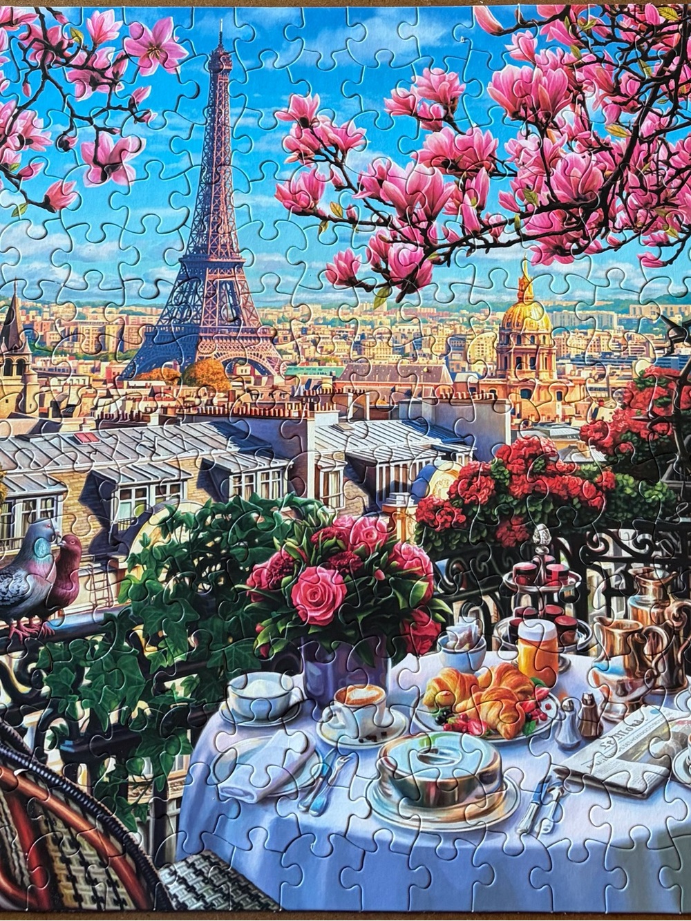 Ceaco 300 piece  puzzle  oversized pieces Brunch In Paris  Eiffel Tower